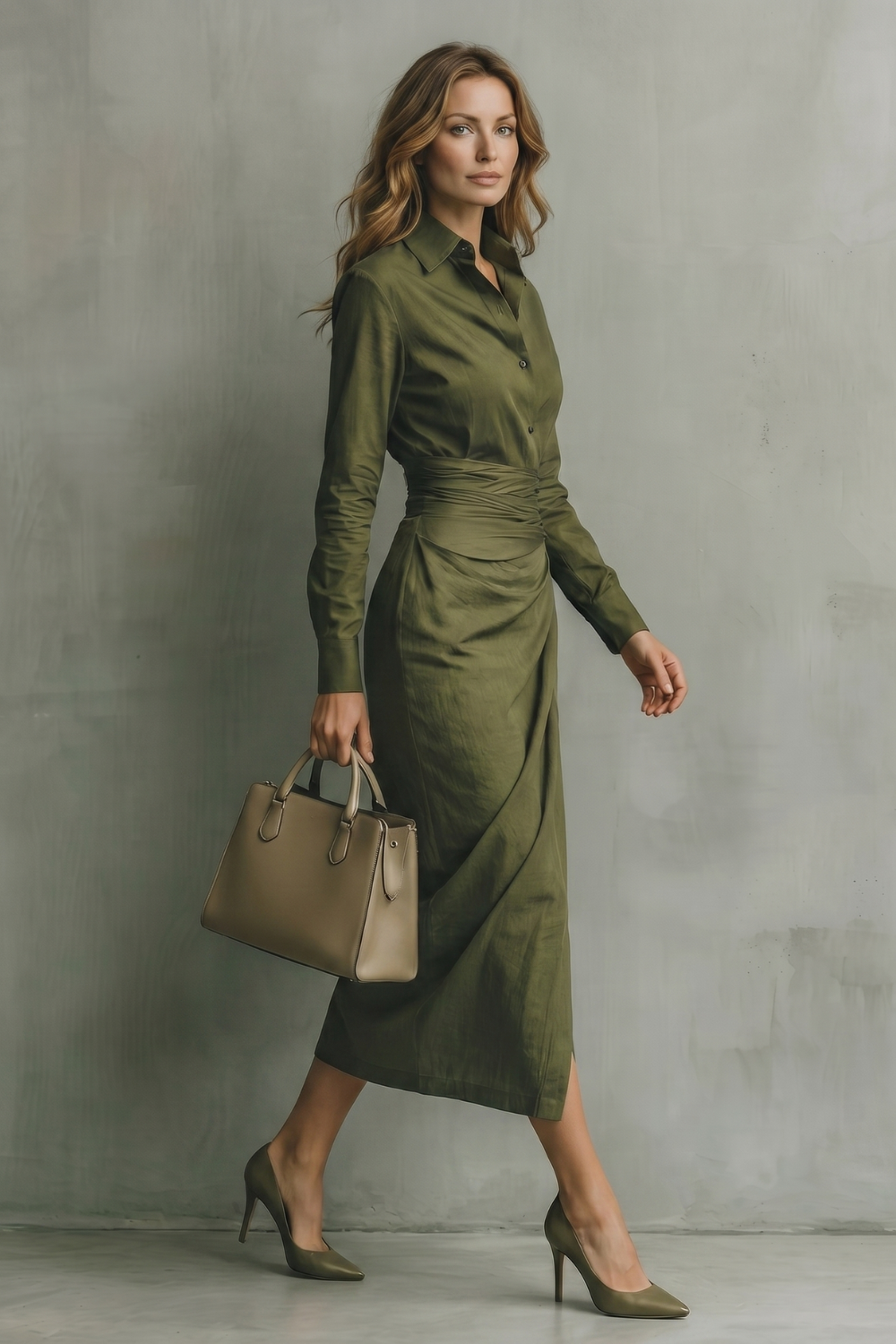 Draped Waist Refinement Maxi Dress