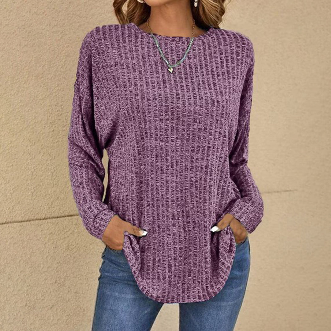 Women's Relaxed Fit Jumper Long Sleeve Crew Neck Sweater