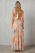 Watercolour Halter Grace Maxi Dress
