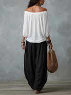 Renata™ | Off-Shoulder Top & Wide Lantern Pants Set