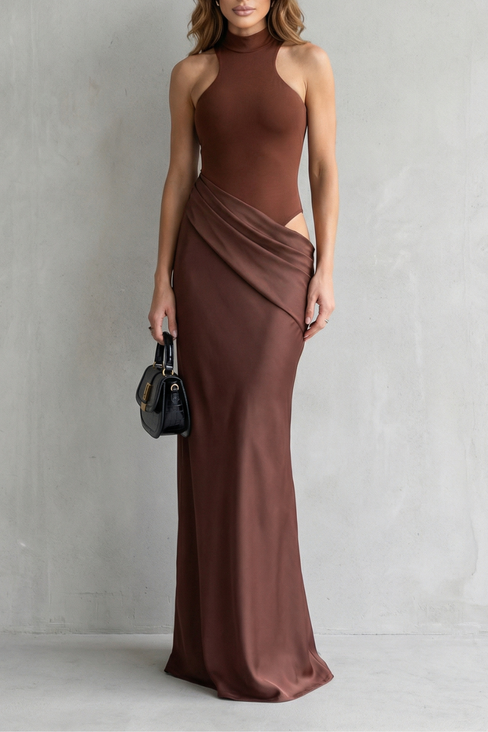 Sculpted Allure Women’s Cut-Out Maxi Dress