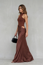 Sculpted Allure Women’s Cut-Out Maxi Dress