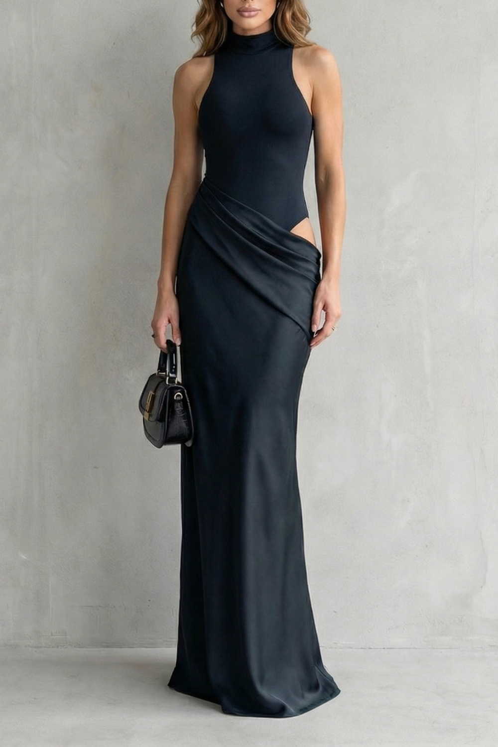 Sculpted Allure Women’s Cut-Out Maxi Dress