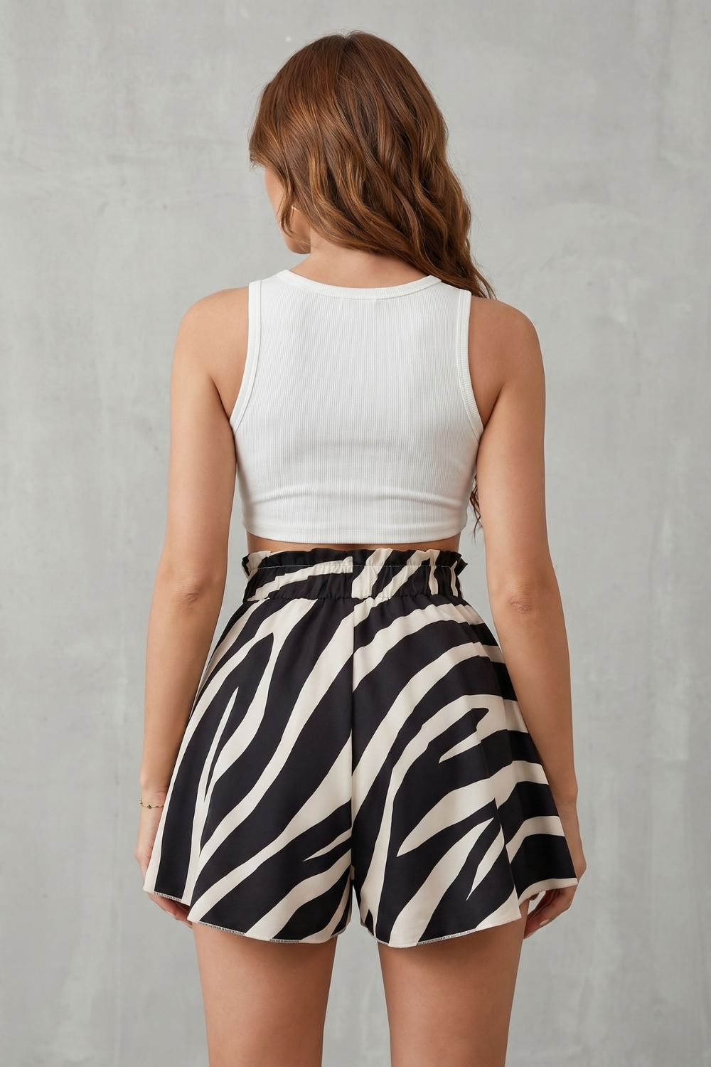 Abstract Print Flow Skort Shorts