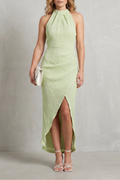 Pleated Backless Allure Maxi Dress