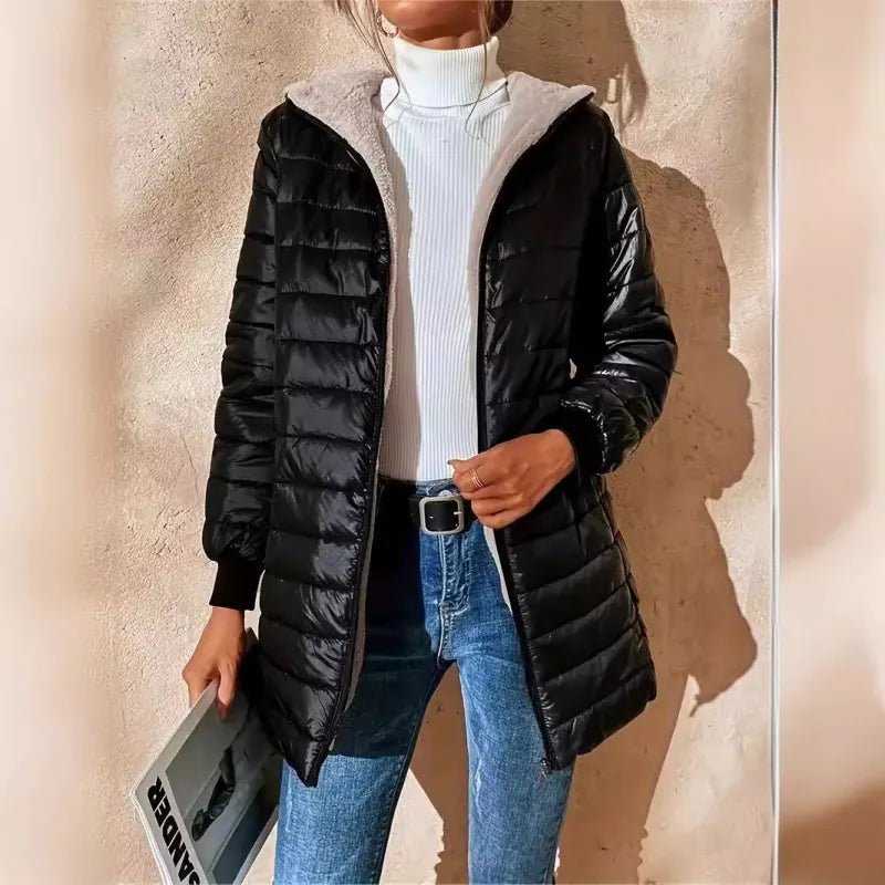 Geraldine | Women's Quilted Jacket with Hood and Zipper