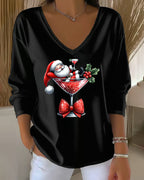 V-Neck Top - Black