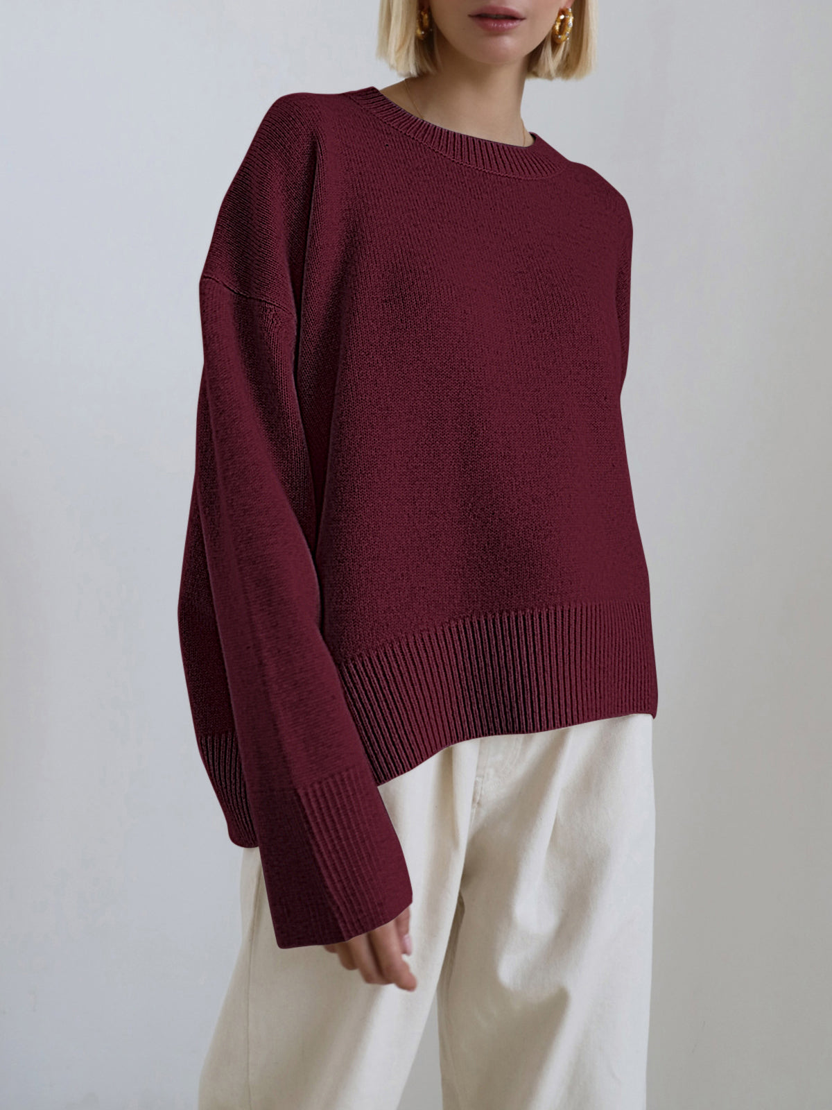 Women's Oversized Crew Neck Knit Jumper
