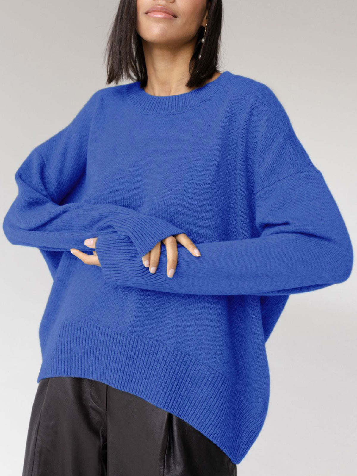 Women's Oversized Crew Neck Knit Jumper