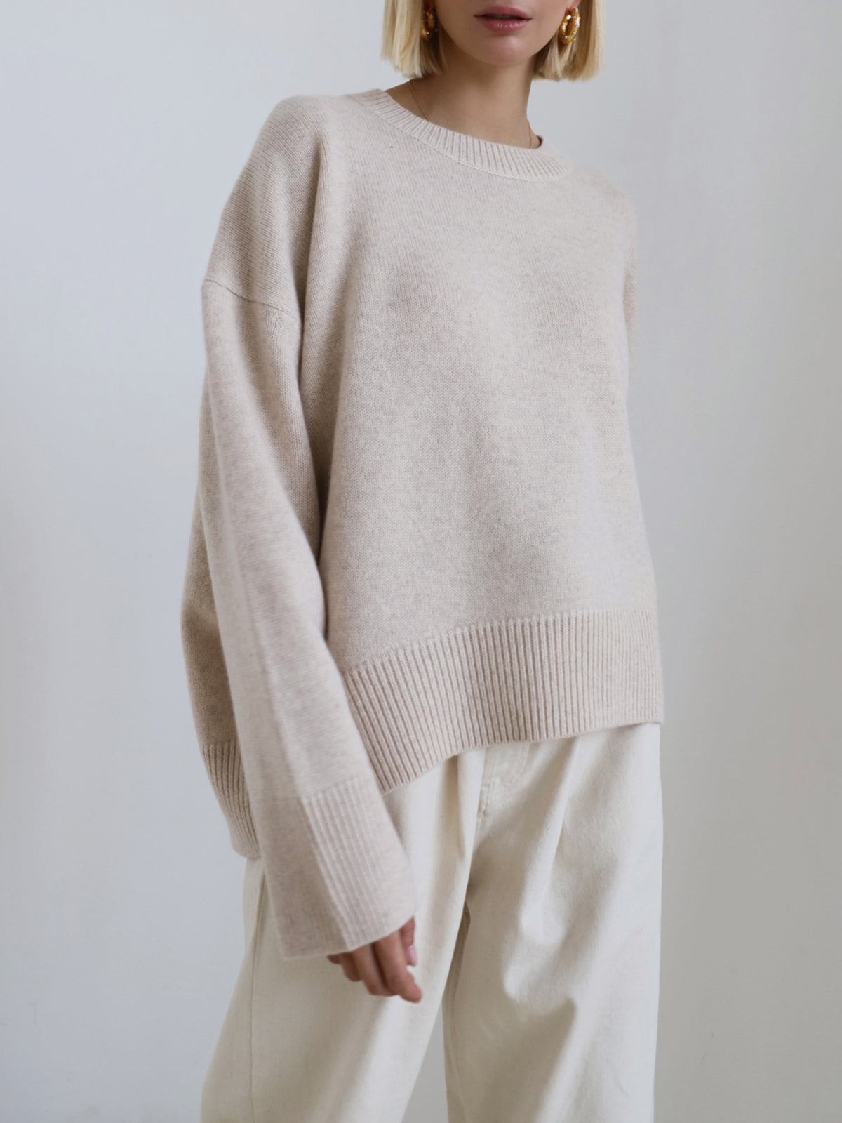 Women's Oversized Crew Neck Knit Jumper