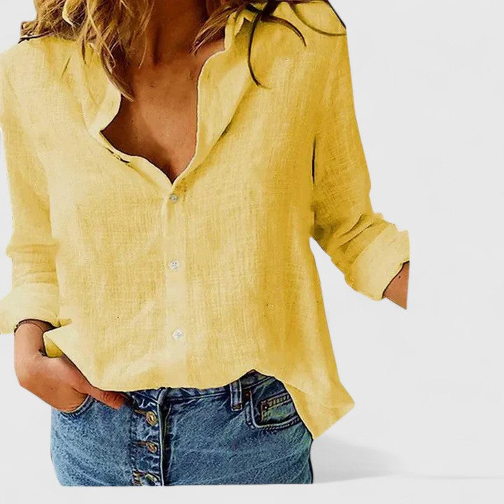Women's Floral Print V-Neck Blouse
