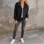 Annika | Curly Faux Fur Button Front Jacket