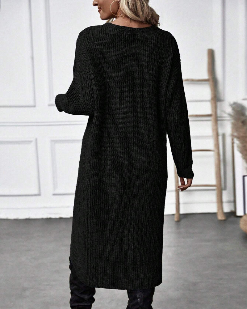 Women's Asymmetrical Long Sleeve Tunic Sweater