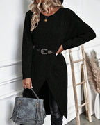 Women's Asymmetrical Long Sleeve Tunic Sweater