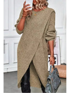 Women's Asymmetrical Long Sleeve Tunic Sweater