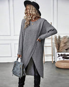 Women's Asymmetrical Long Sleeve Tunic Sweater