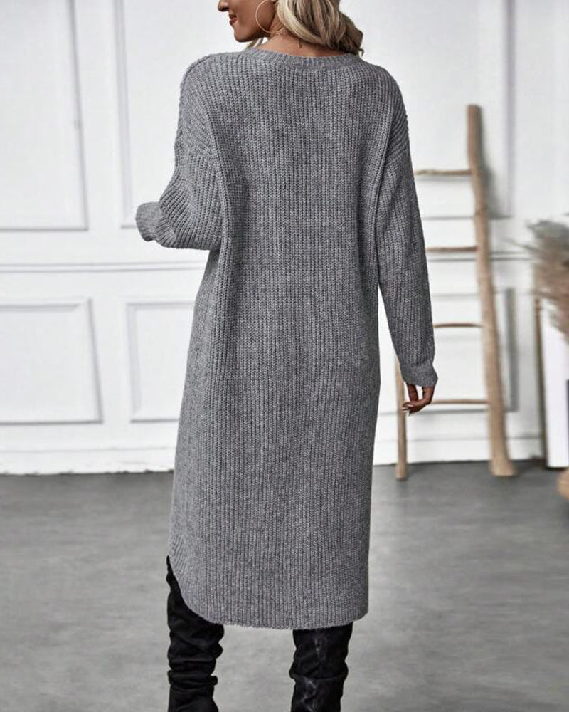Women's Asymmetrical Long Sleeve Tunic Sweater