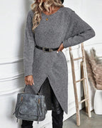 Women's Asymmetrical Long Sleeve Tunic Sweater