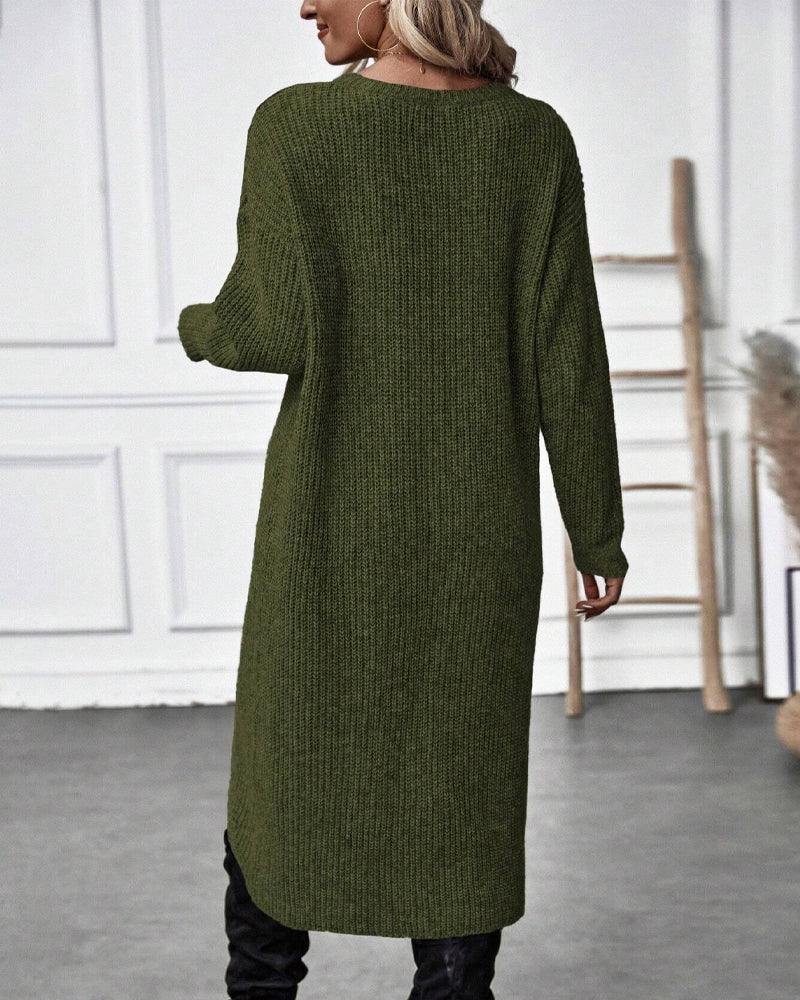 Women's Asymmetrical Long Sleeve Tunic Sweater