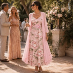 Women's Floral Maxi Dress Two-Piece Set