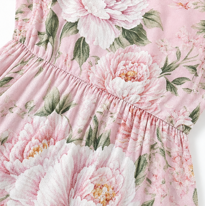 Women's Floral Maxi Dress Two-Piece Set