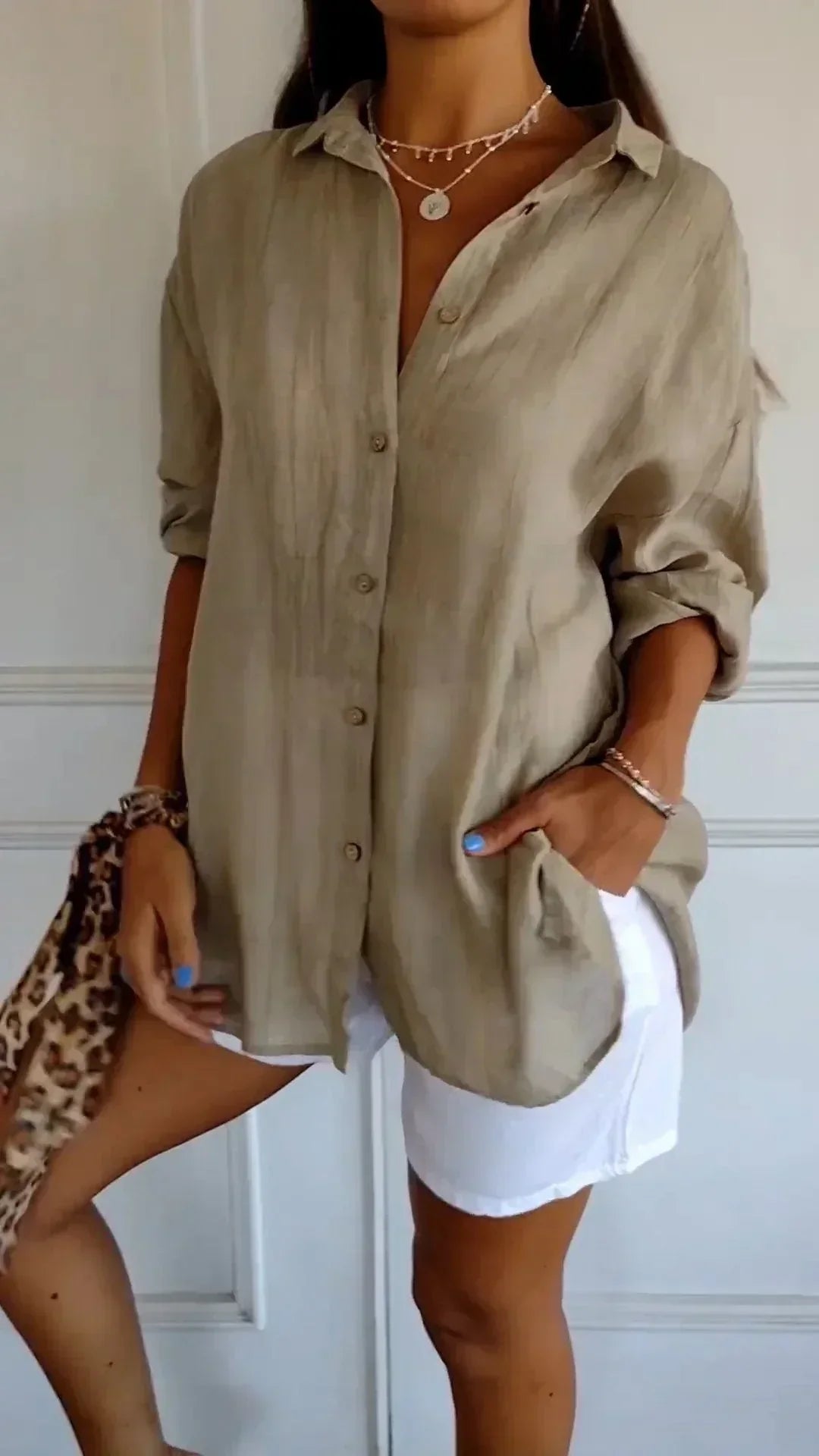Women's Relaxed Fit Button-Down Blouse