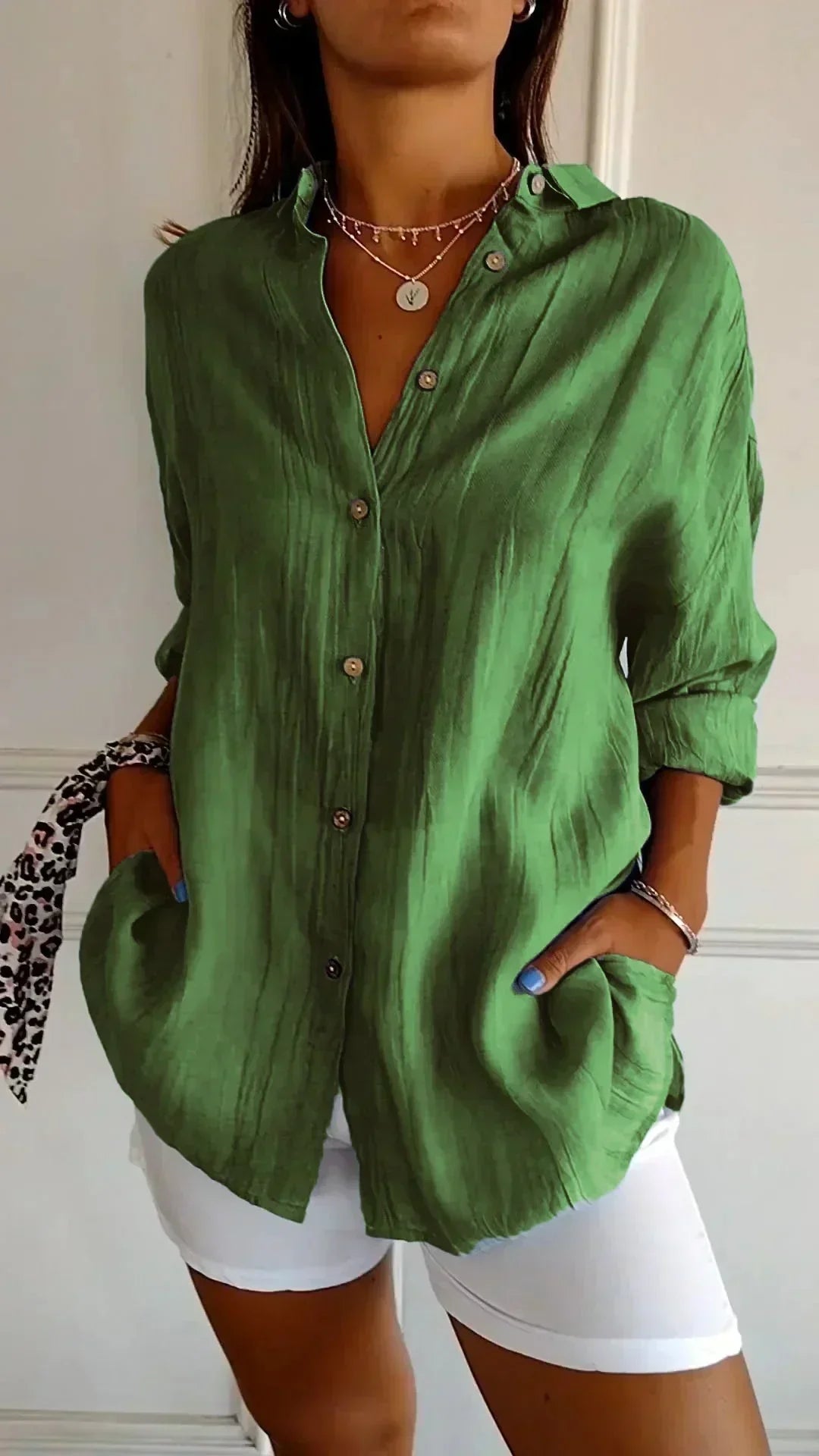 Women's Relaxed Fit Button-Down Blouse