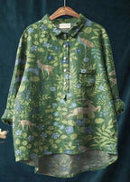 Women's Floral Print Long Sleeve Blouse