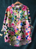 Women's Floral Print Long Sleeve Blouse