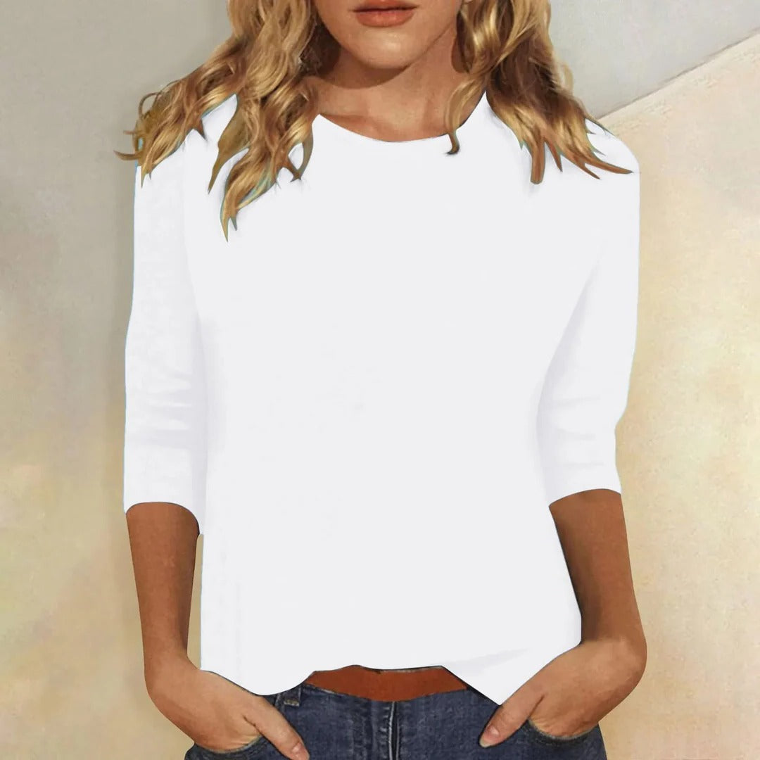 Women's Crew Neck 3/4 Sleeve Casual Top