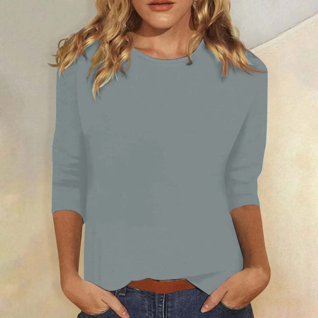 Women's Crew Neck 3/4 Sleeve Casual Top