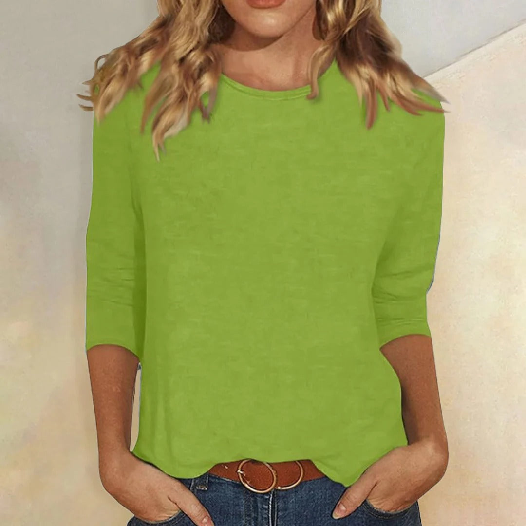 Women's Crew Neck 3/4 Sleeve Casual Top