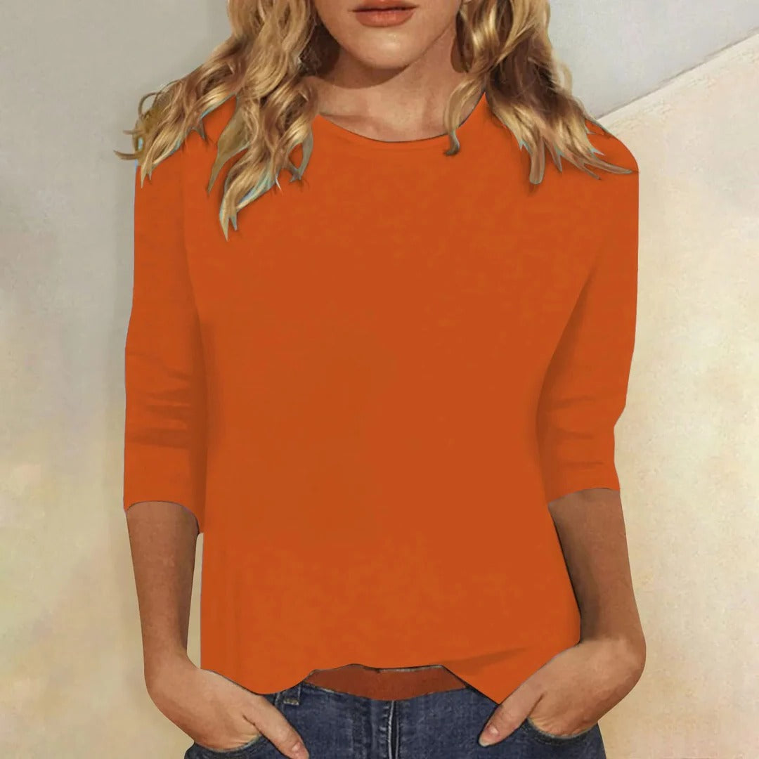 Women's Crew Neck 3/4 Sleeve Casual Top