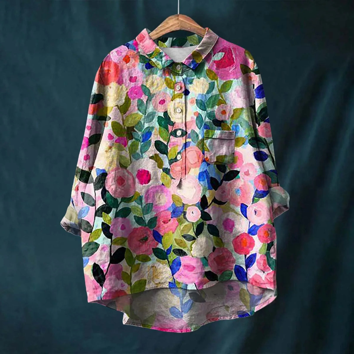 Women's Floral Print Long Sleeve Blouse