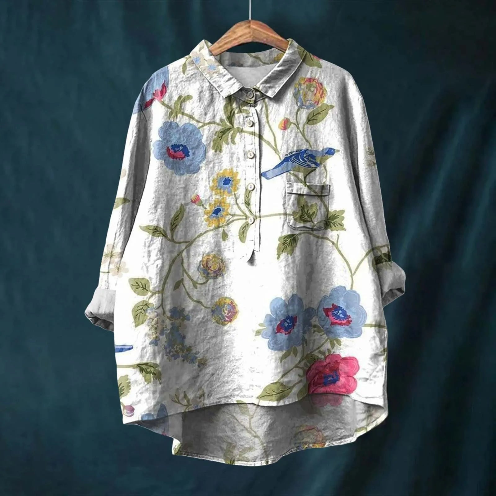 Women's Floral Print Long Sleeve Blouse