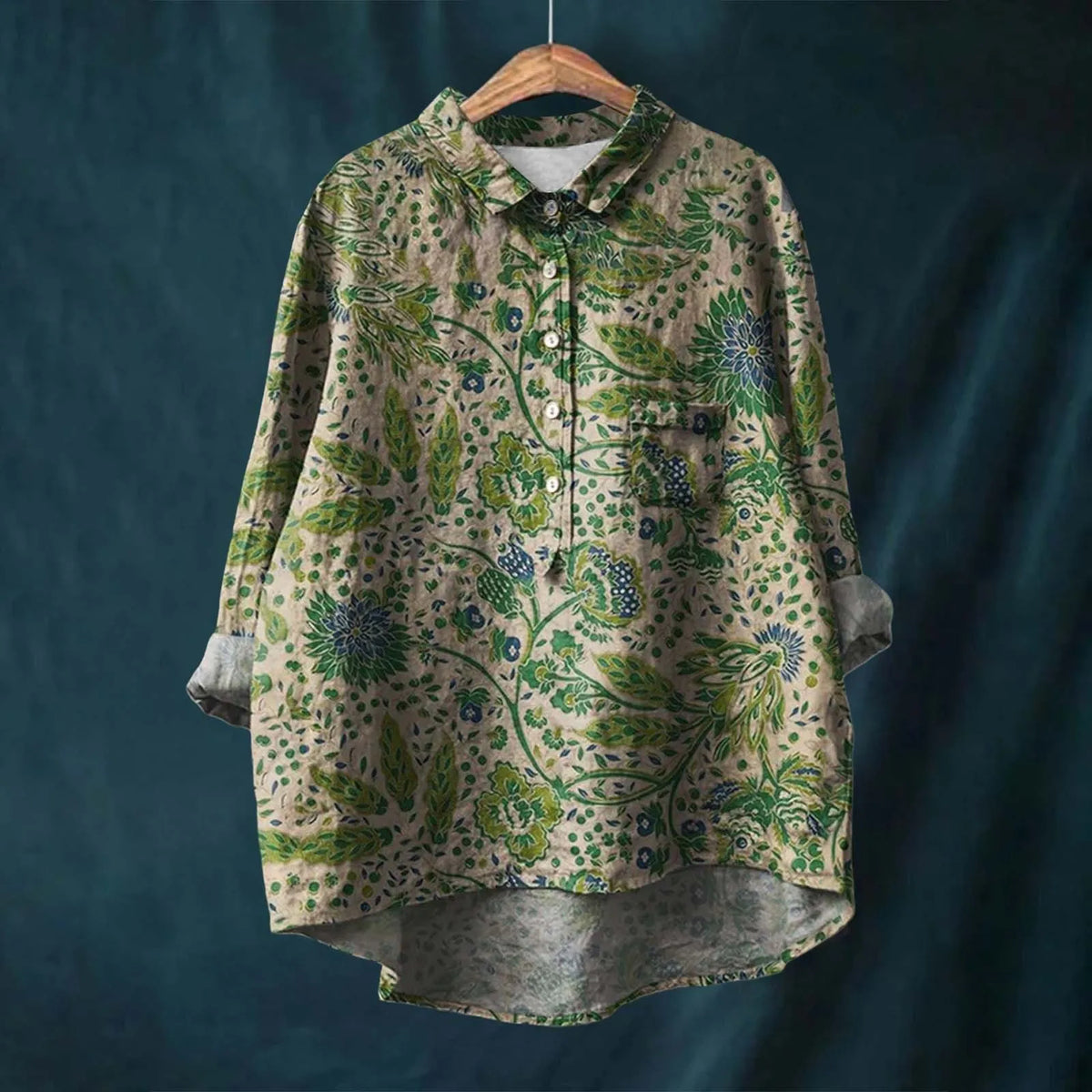 Women's Floral Print Long Sleeve Blouse