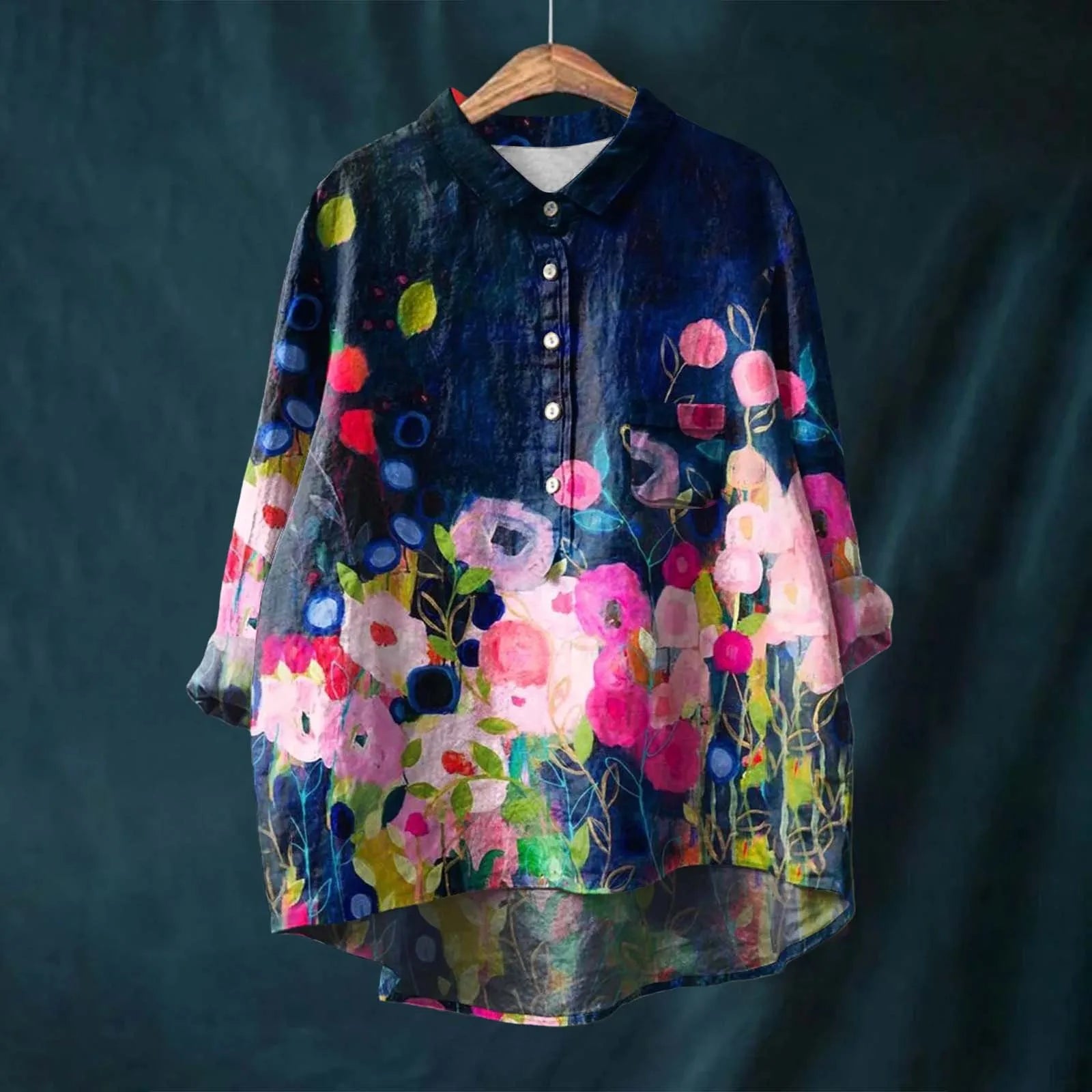 Women's Floral Print Long Sleeve Blouse