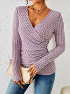 Tummy Tucking Long Sleeve Top - Violet
