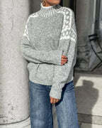 Women's Mock Neck Long Sleeve Sweater