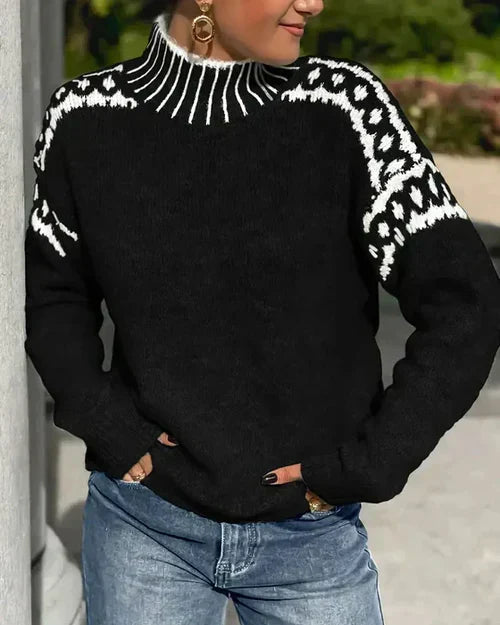 Women's Mock Neck Long Sleeve Sweater