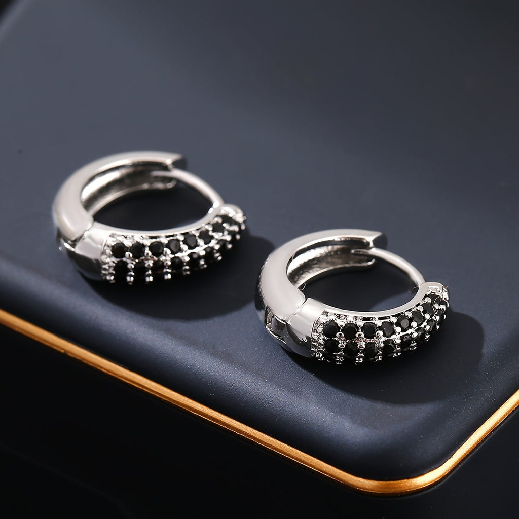 Vintage Geometric Onyx Earrings