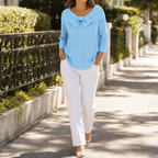 Bettina | Bow Neck Ribbed Knit Sweater
