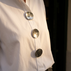 Women's White Oversized Button-Down Blouse