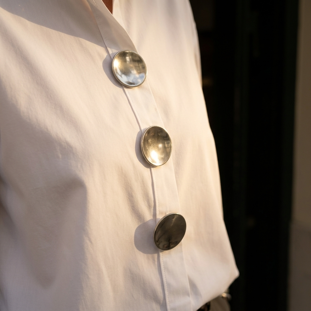 Women's White Oversized Button-Down Blouse