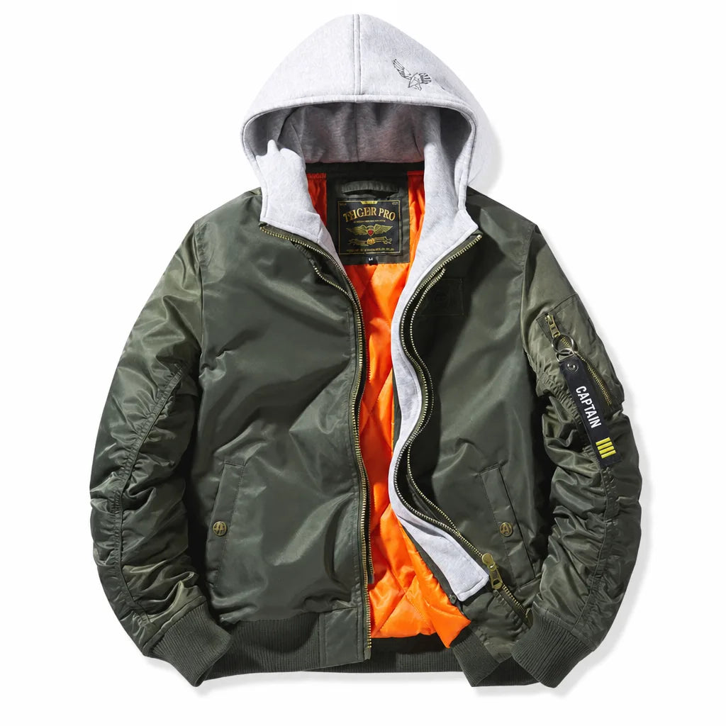 Men's MA-1 Hooded Bomber Jacket