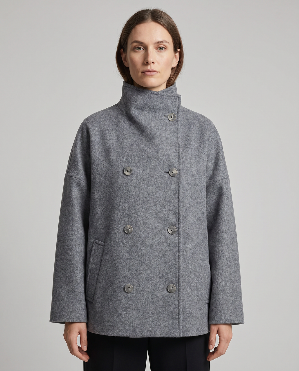 Women's Double Breasted Stand Collar Coat