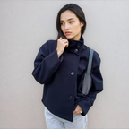 Women's Double Breasted Stand Collar Coat