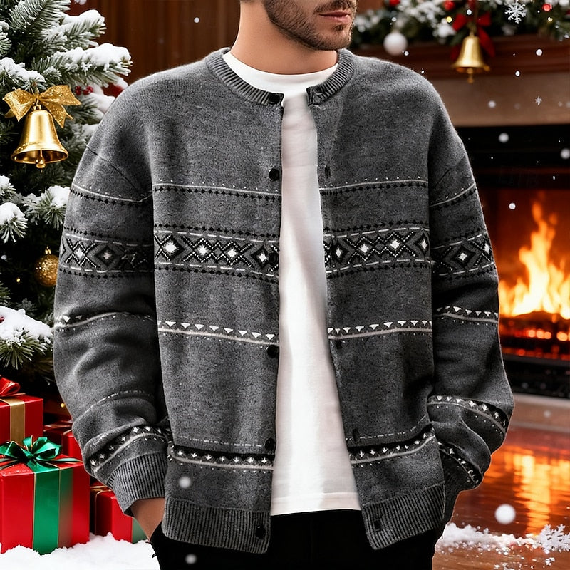 Bryce | Men's Christmas Patterned Knit Cardigan