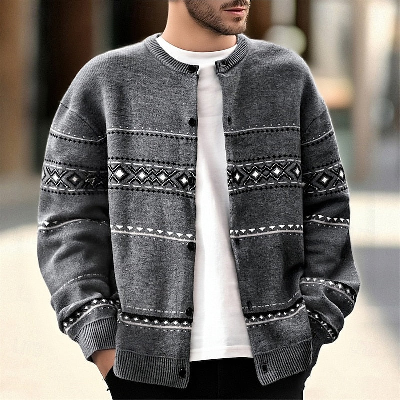 Bryce | Men's Christmas Patterned Knit Cardigan