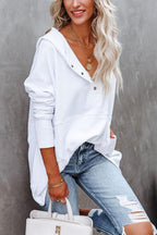 Women's Oversized Long Sleeve Hoodie Pullover - White